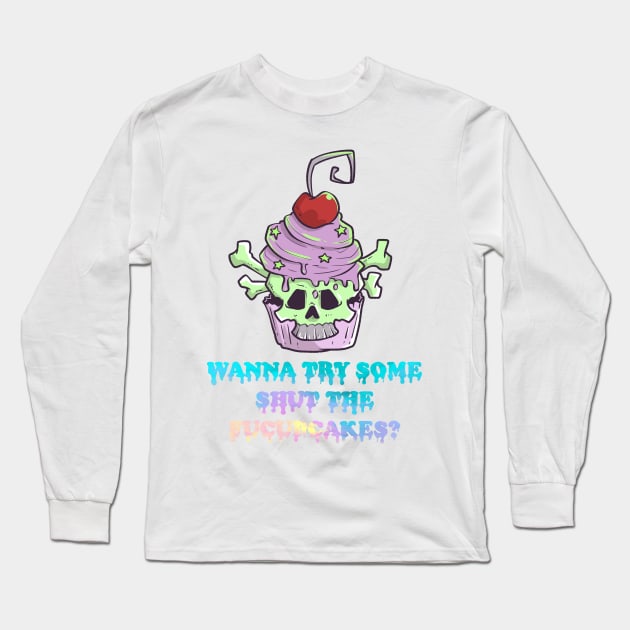 Pastel Goth Cupcake Meme Kawaii Gothic Sarcastic Eboy Egirl Long Sleeve T-Shirt by TellingTales